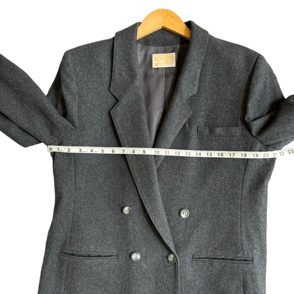 Pendleton Womens Vintage Wool Dark Grey Double-Brest Blazer Size 14 - Picture 9 of 14